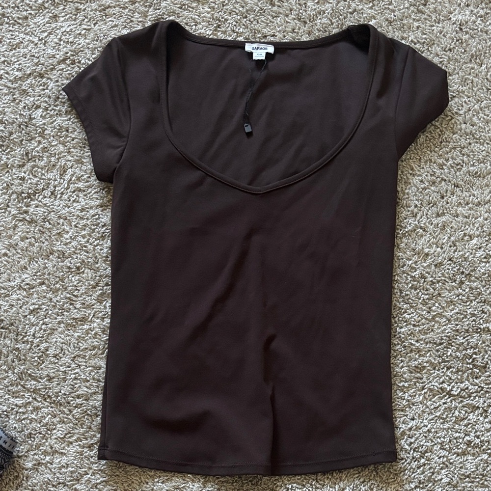 Garage Chocolate Brown Short Sleeve Tee
